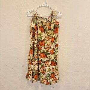 DRA Los Angeles Dress Womens Small Tropical Floral Tiered Ruffle Resortwear